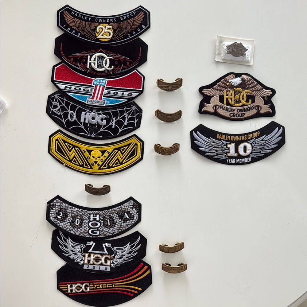 Harley Owners Group Patches and Pins Collection
